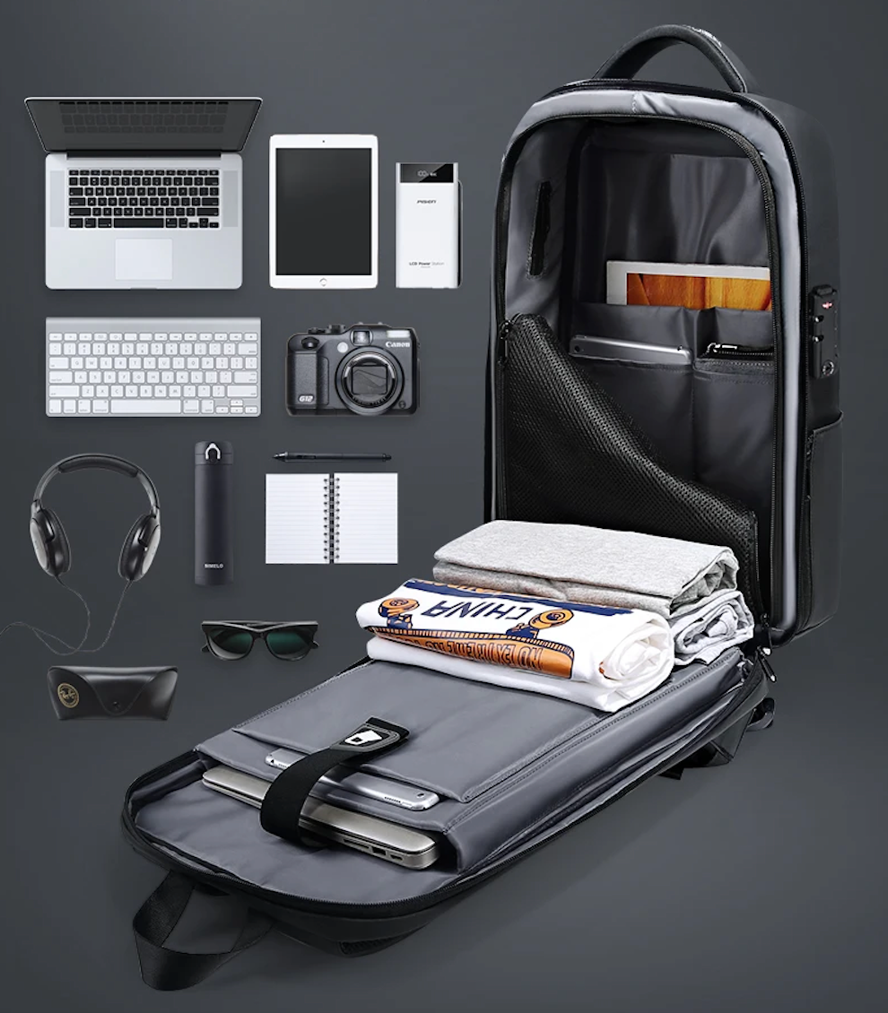 Reseryggsäck Anti-stöld & Vattentät – Laptop & USB-port